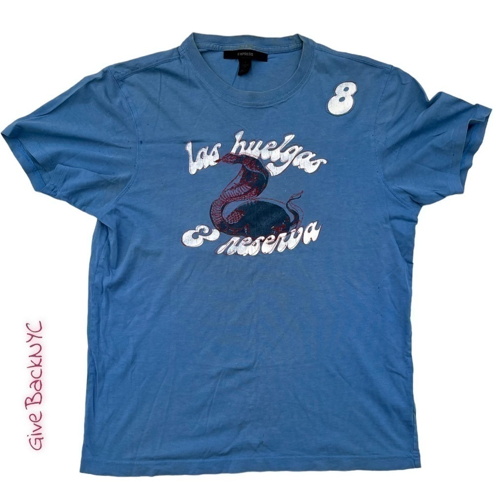 Express Cobra T-Shirt Blue Classic Fit Size S